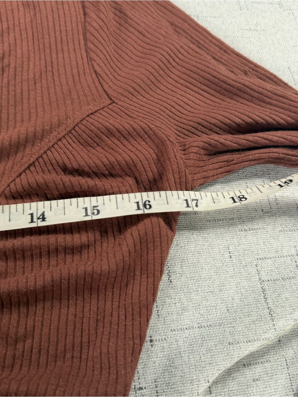 Almost Famous Rust Brown Ribbed Button-Front Long Sleeve Top - Picture 3 of 6